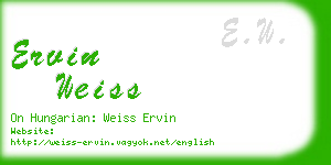 ervin weiss business card